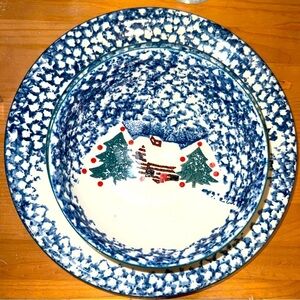 PLACE setting - Folk Craft Cabin in the
Snow by Tienshan DISCONTINUED